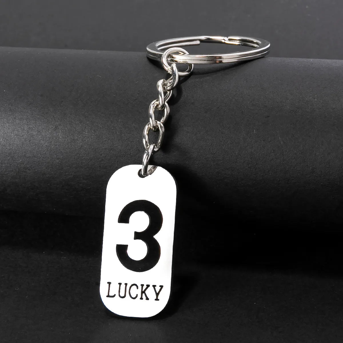 Simple Style Classic Style Number 201 Stainless Steel Polishing Bag Pendant Keychain