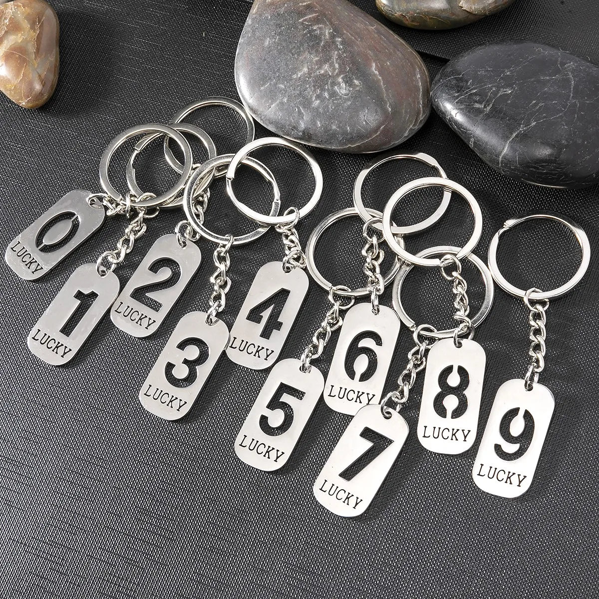 Simple Style Classic Style Number 201 Stainless Steel Polishing Bag Pendant Keychain