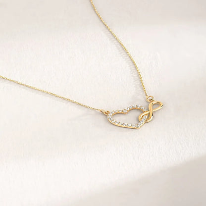 Simple Style Classic Style Number Heart Shape Alloy Plating Inlay Rhinestones K Gold Plated Women'S Pendant Necklace