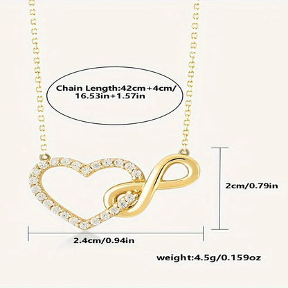 Simple Style Classic Style Number Heart Shape Alloy Plating Inlay Rhinestones K Gold Plated Women'S Pendant Necklace