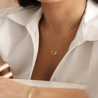 Simple Style Classic Style Number Heart Shape Alloy Plating Inlay Rhinestones K Gold Plated Women'S Pendant Necklace