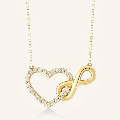 Simple Style Classic Style Number Heart Shape Alloy Plating Inlay Rhinestones K Gold Plated Women'S Pendant Necklace