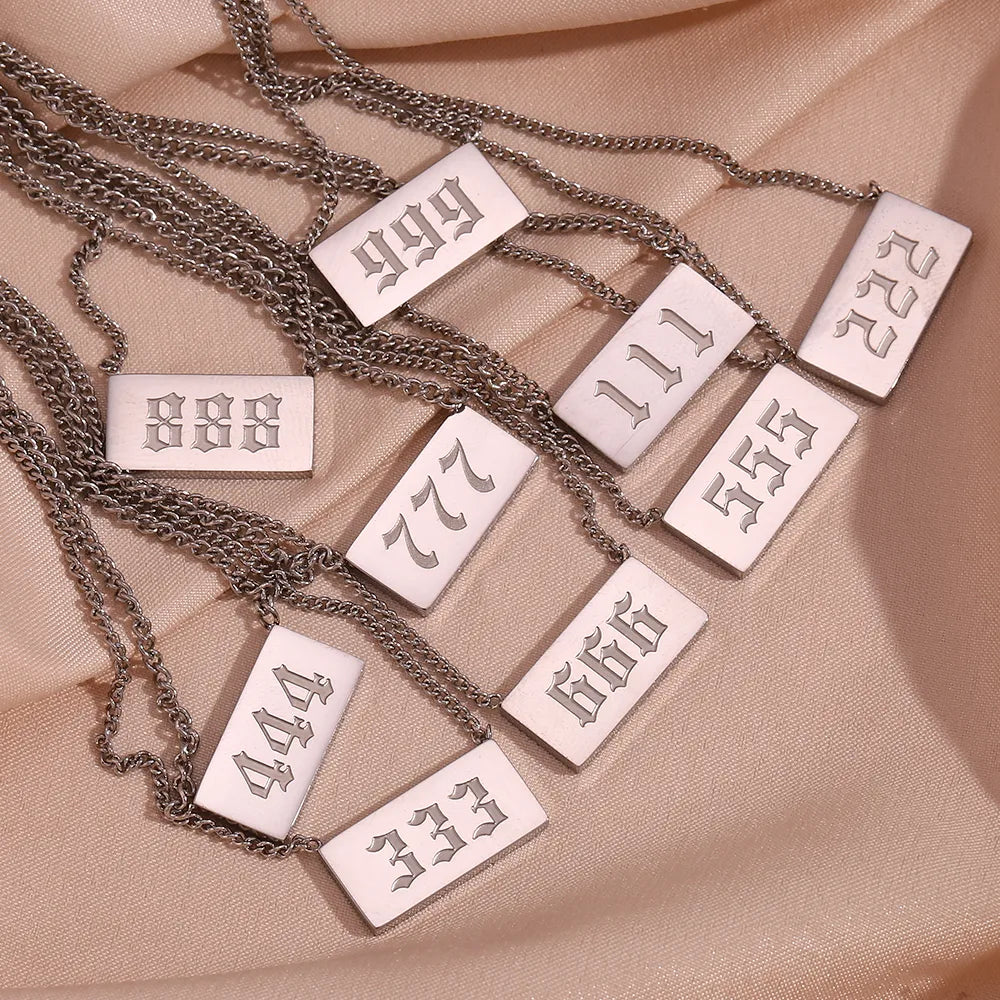 Wholesale Jewelry Simple Style Classic Style Number 304 Stainless Steel Necklace