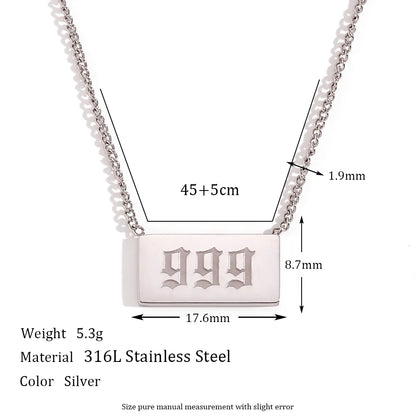 Wholesale Jewelry Simple Style Classic Style Number 304 Stainless Steel Necklace