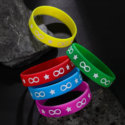 Simple Style Classic Style Number Star Silica Gel Wholesale Wristband