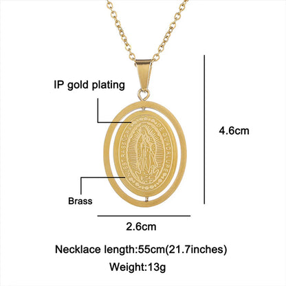 Simple Style Classic Style Oval 304 Stainless Steel Unisex Pendant Necklace