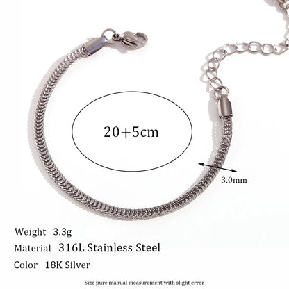 Simple Style Classic Style Oval Stainless Steel Women's Anklet