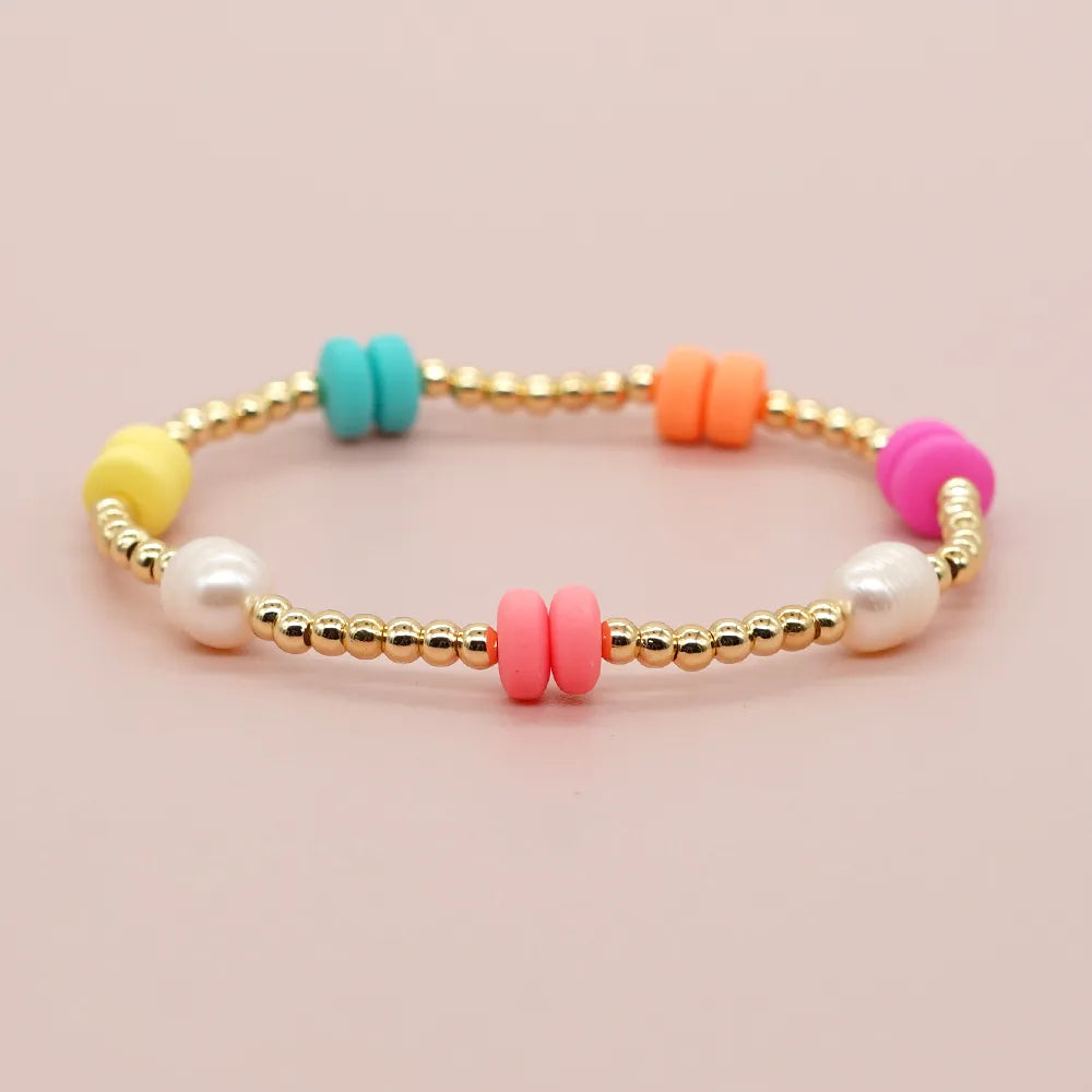 Simple Style Classic Style Pearl Arylic Freshwater Pearl Copper Wholesale Bracelets