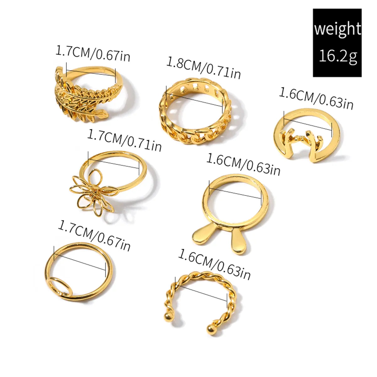 Simple Style Classic Style Rabbit Floral Alloy Hollow Out Women's Rings