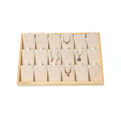 Simple Style Classic Style Rectangle Solid Wood Jewelry Rack