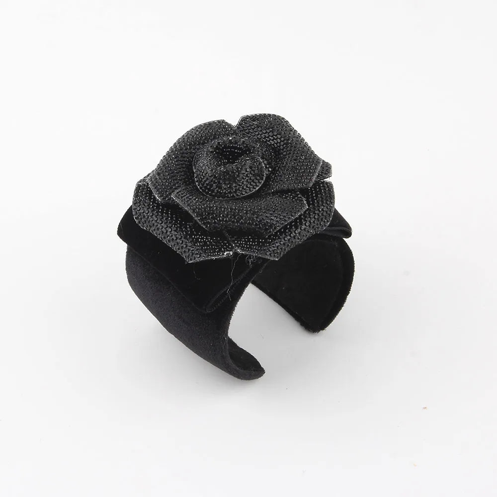 Simple Style Classic Style Rose Cotton Rhinestone Flannel Women'S Bangle