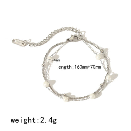 Simple Style Classic Style Round 304 Stainless Steel 18K Gold Plated Bracelets In Bulk