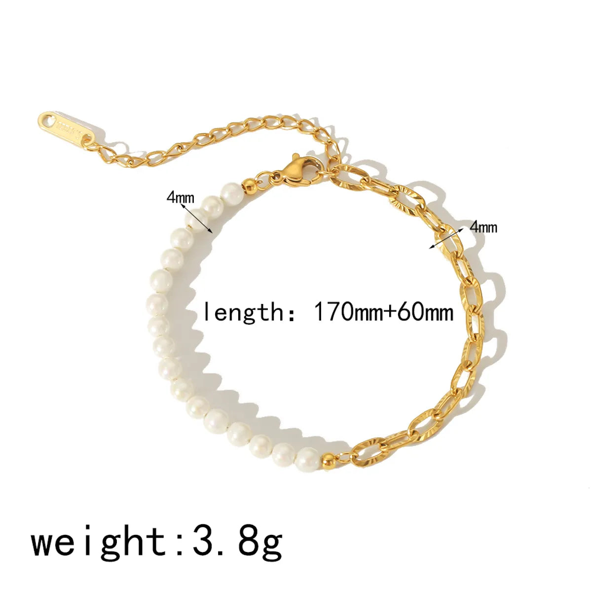 Simple Style Classic Style Round 304 Stainless Steel 18K Gold Plated Bracelets In Bulk