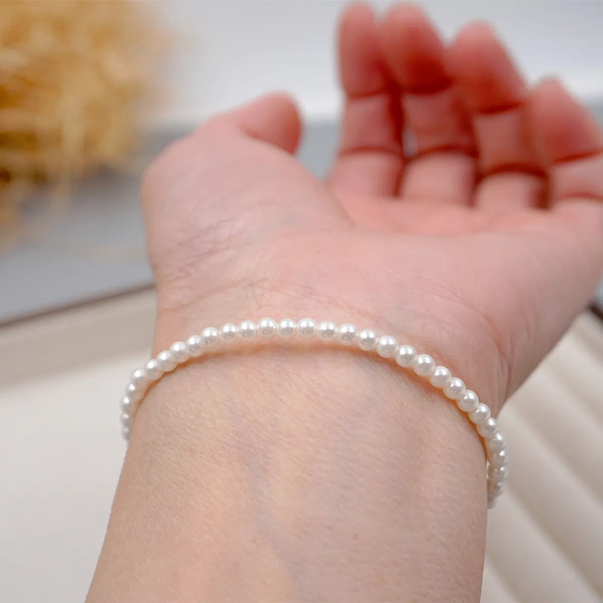 Wholesale Jewelry Simple Style Classic Style Round 304 Stainless Steel Imitation Pearl Titanium Steel Beaded Bracelets