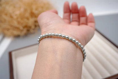 Wholesale Jewelry Simple Style Classic Style Round 304 Stainless Steel Imitation Pearl Titanium Steel Beaded Bracelets