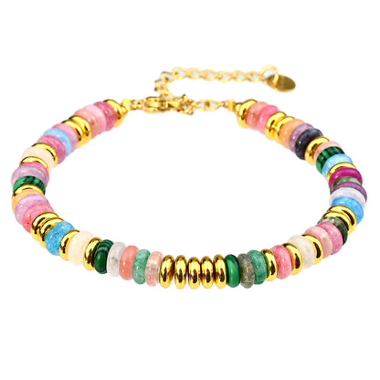 Simple Style Classic Style Round 316L Stainless Steel  Semi-precious Stone Wholesale Bracelets