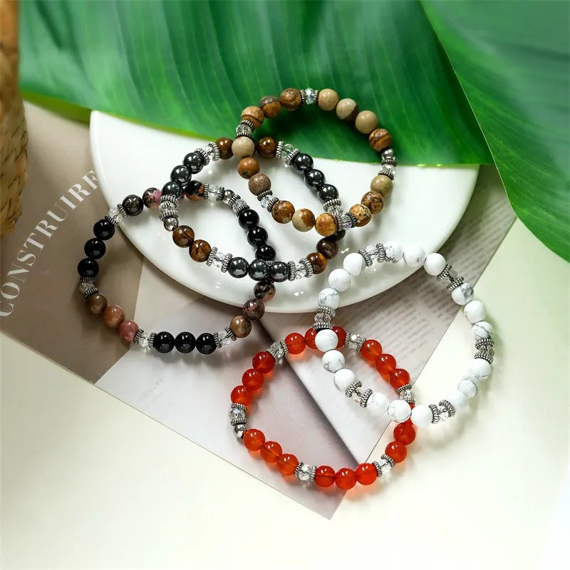 Simple Style Classic Style Round Agate Bracelets In Bulk