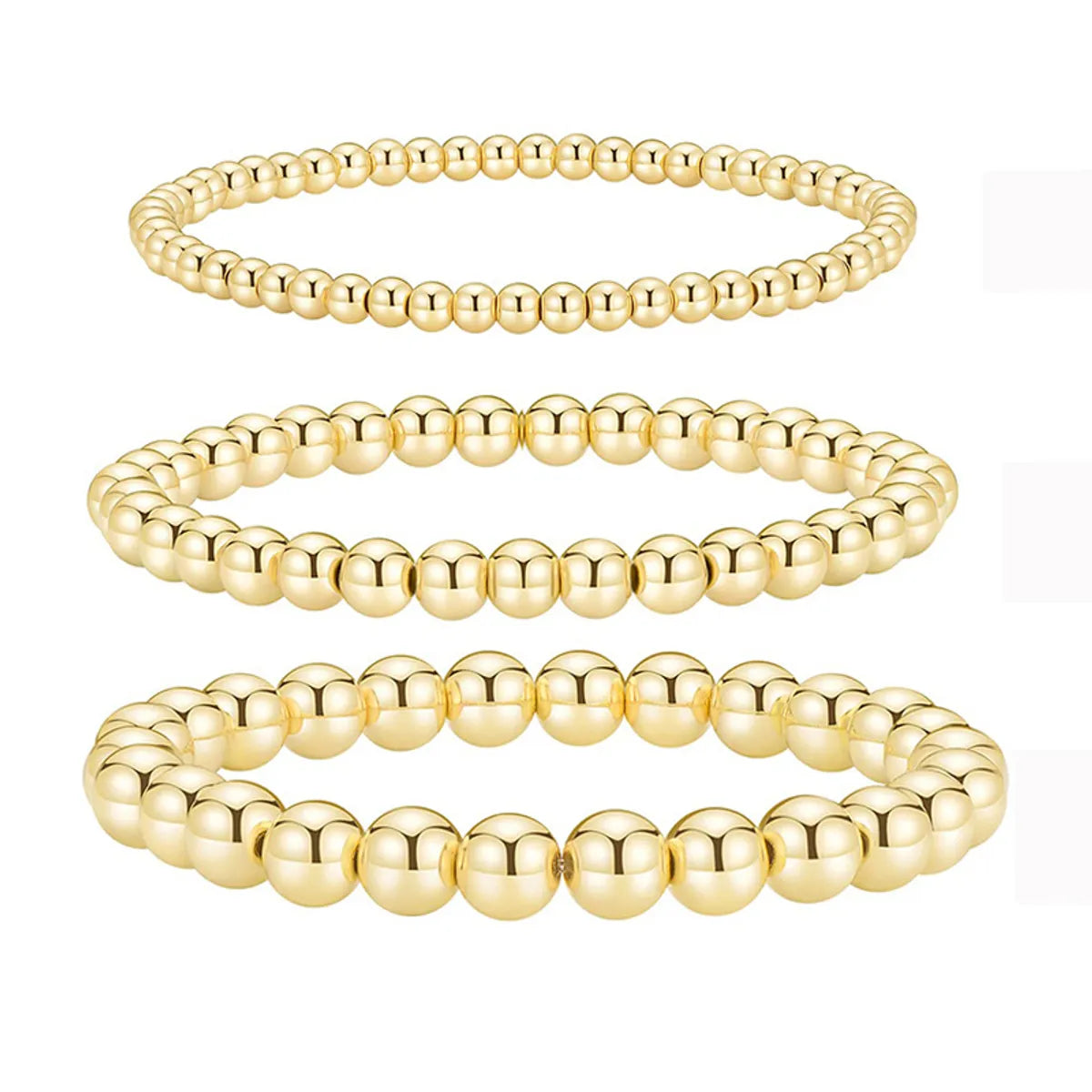 Simple Style Classic Style Round Alloy Beaded Handmade Plating Gold Plated Unisex Bracelets