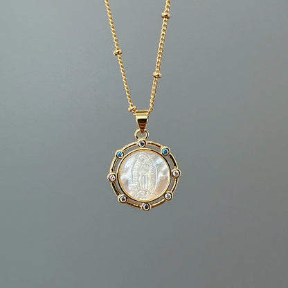 Simple Style Classic Style Round Copper Plating Gold Plated Pendant Necklace