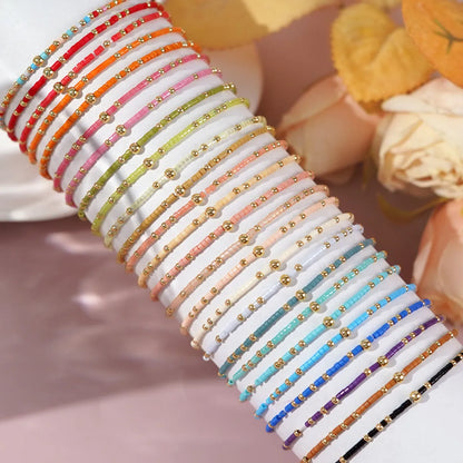 Simple Style Classic Style Round Glass/Colored Glaze Wholesale Bracelets