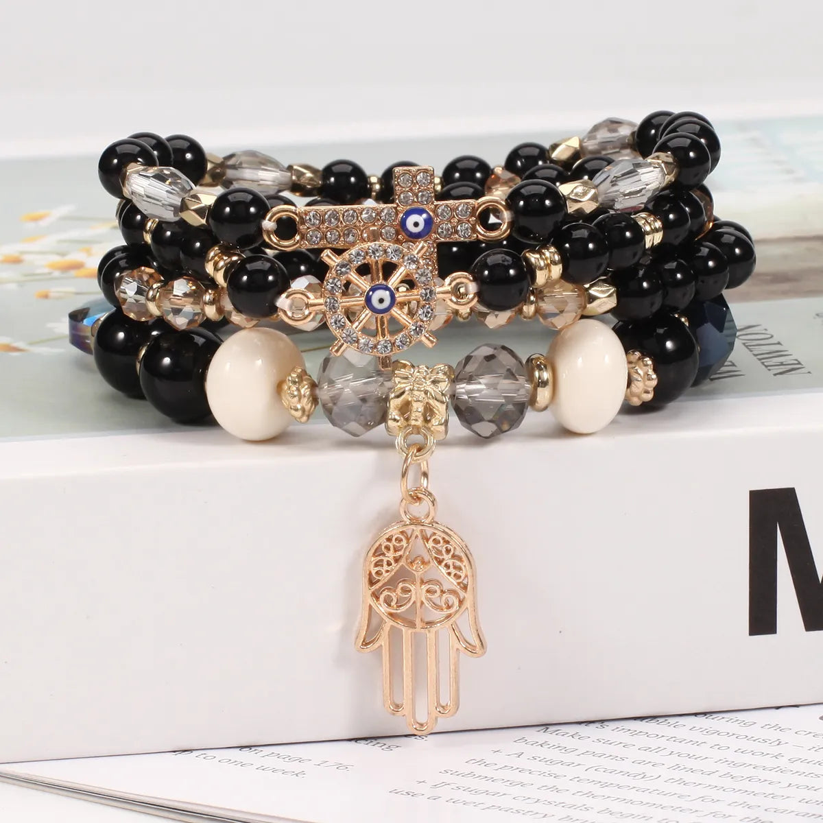 Simple Style Classic Style Round Glass Glass Beaded Women's Bracelets