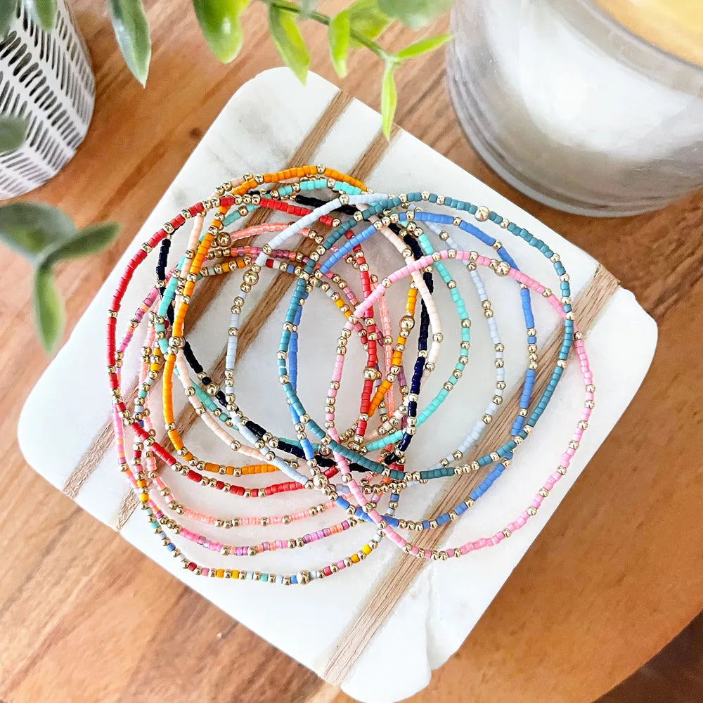 Simple Style Classic Style Round Glass Seed Bead Wholesale Bracelets