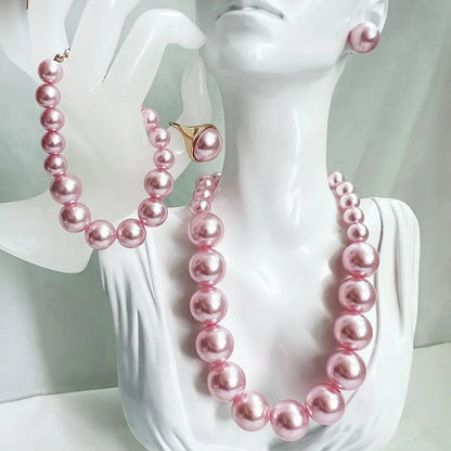 Simple Style Classic Style Round Imitation Pearl Alloy Beaded Women'S Jewelry Set