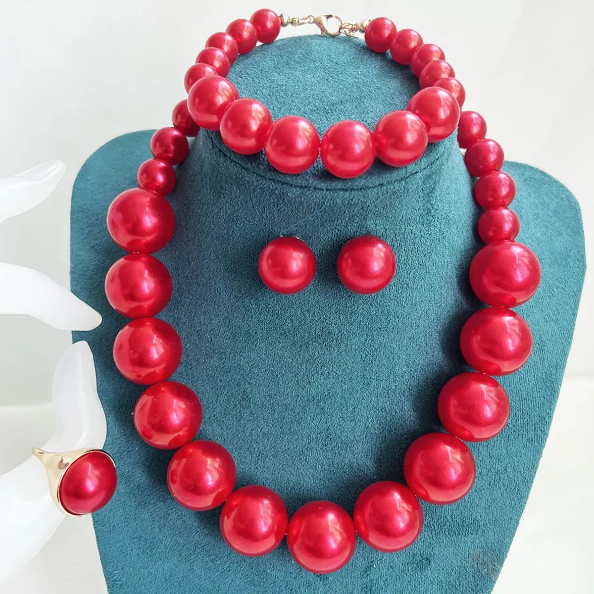 Simple Style Classic Style Round Imitation Pearl Alloy Beaded Women'S Jewelry Set