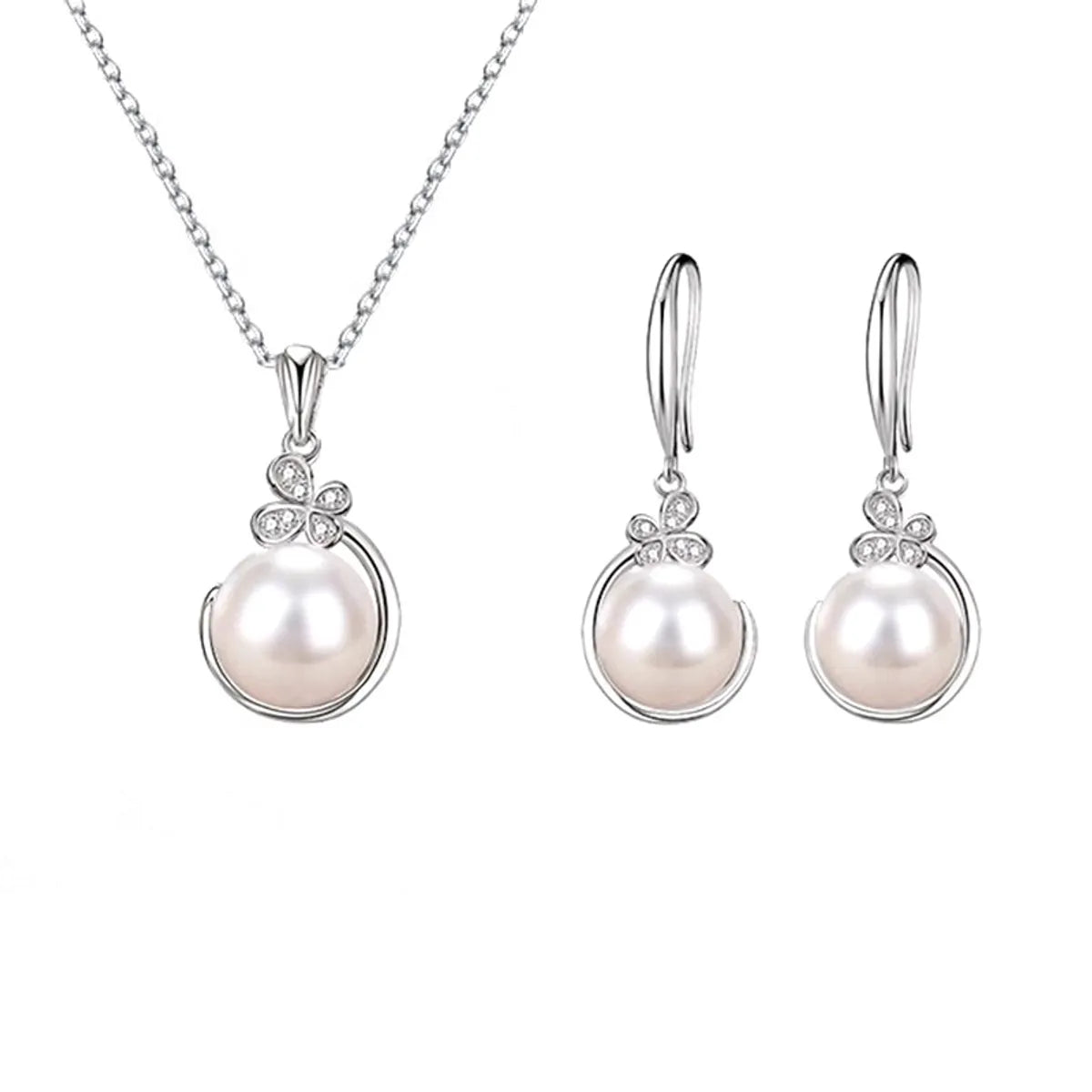 Simple Style Classic Style Round Imitation Pearl Alloy Inlay Pearl Women'S Jewelry Set