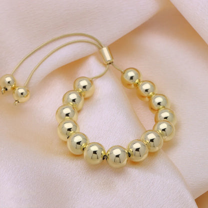 Simple Style Classic Style Round Imitation Pearl Brass Wholesale Bracelets