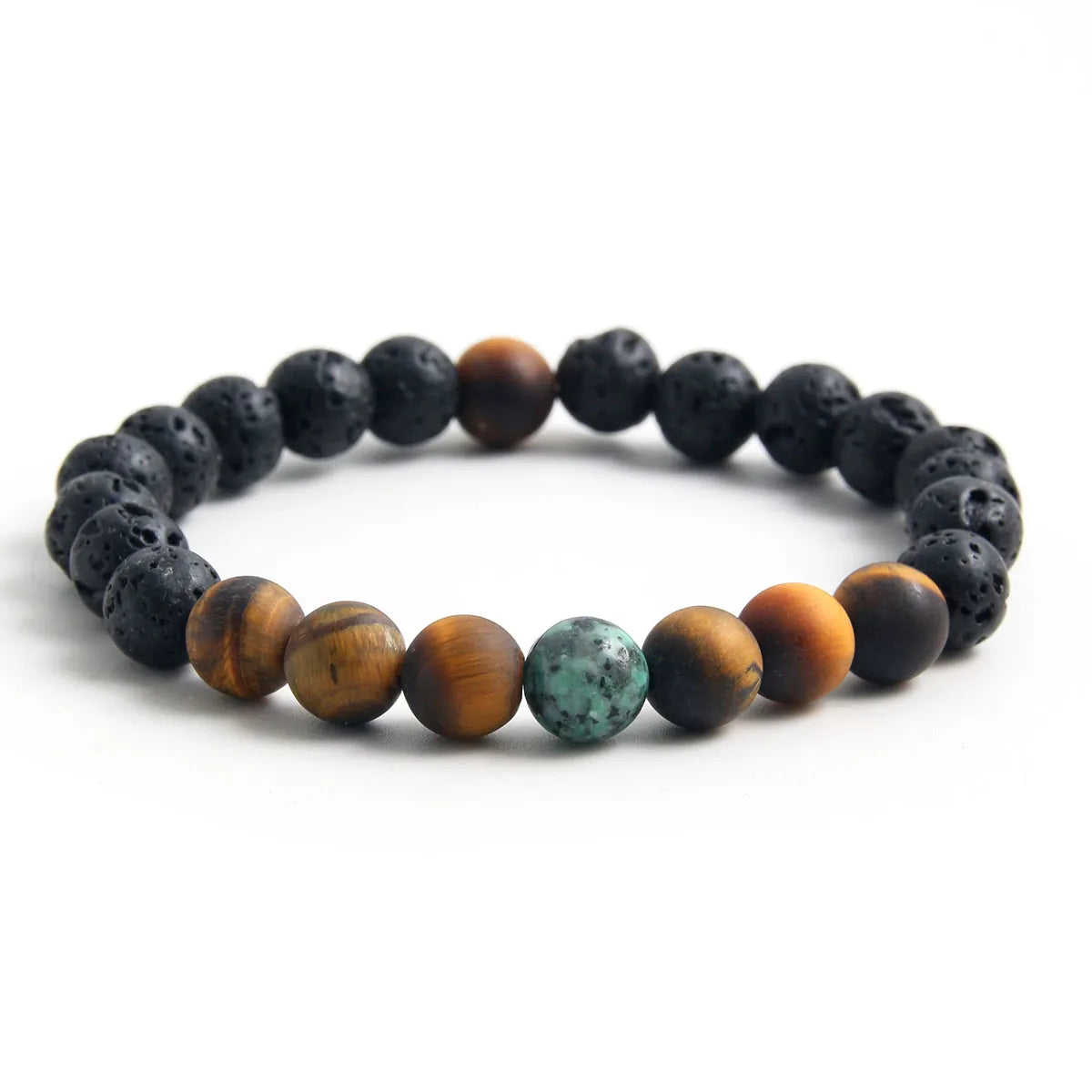 Simple Style Classic Style Round Natural Stone Beaded Handmade Men'S Bracelets