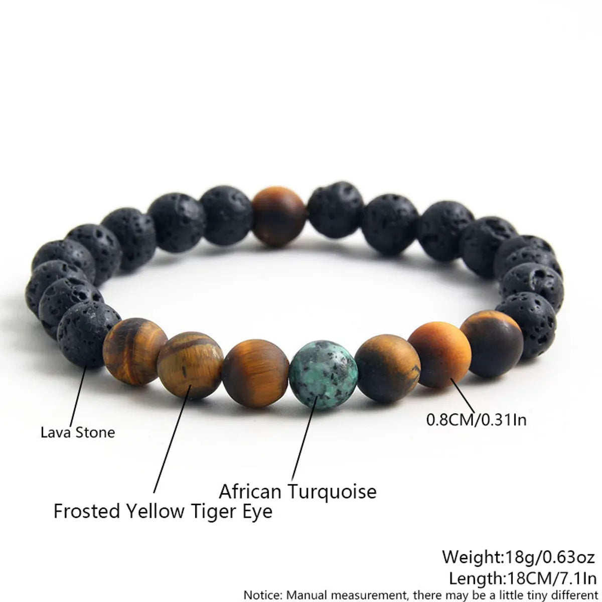 Simple Style Classic Style Round Natural Stone Beaded Handmade Men'S Bracelets