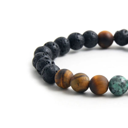 Simple Style Classic Style Round Natural Stone Beaded Handmade Men'S Bracelets