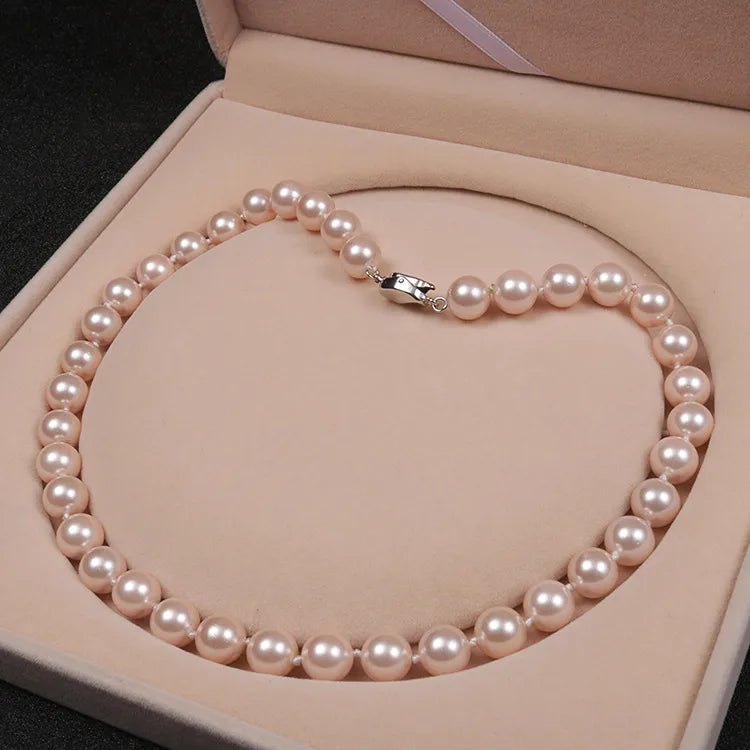 Simple Style Classic Style Round Shell Pearls Beaded Women'S Necklace