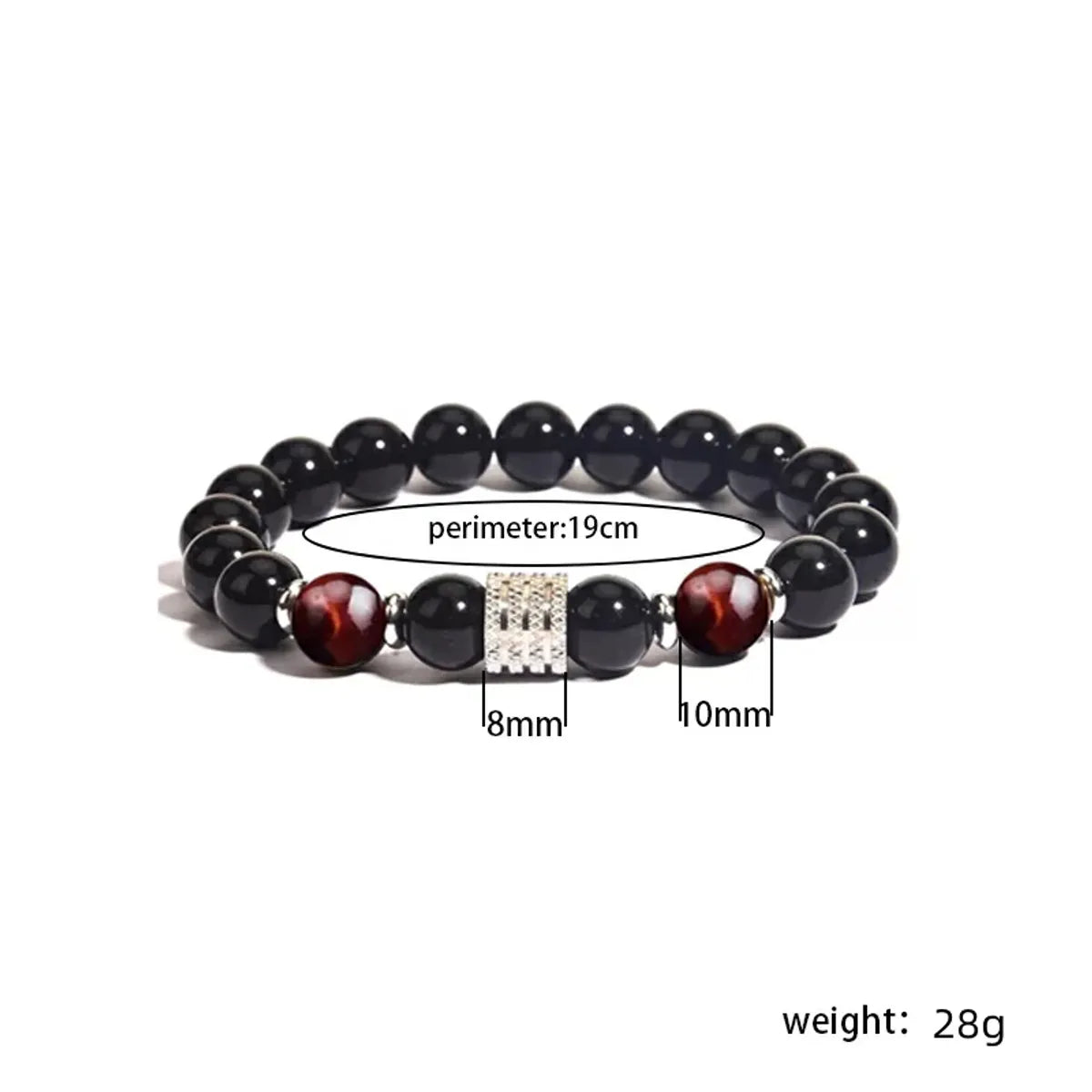 Simple Style Classic Style Round Stainless Steel Natural Stone Glass Chakra Bracelet