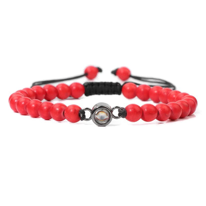 Simple Style Classic Style Round Stone Beaded Men'S Bracelets