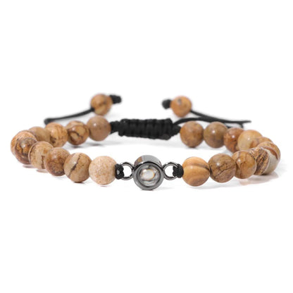 Simple Style Classic Style Round Stone Beaded Men'S Bracelets