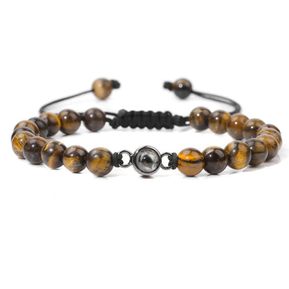 Simple Style Classic Style Round Stone Beaded Men'S Bracelets