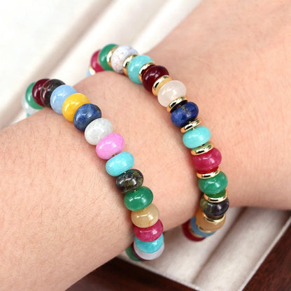 Simple Style Classic Style Round Stone Copper Wholesale Bracelets