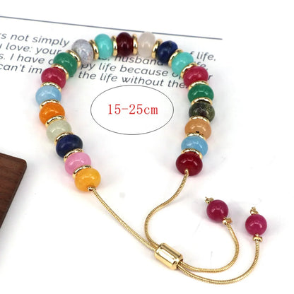 Simple Style Classic Style Round Stone Copper Wholesale Bracelets