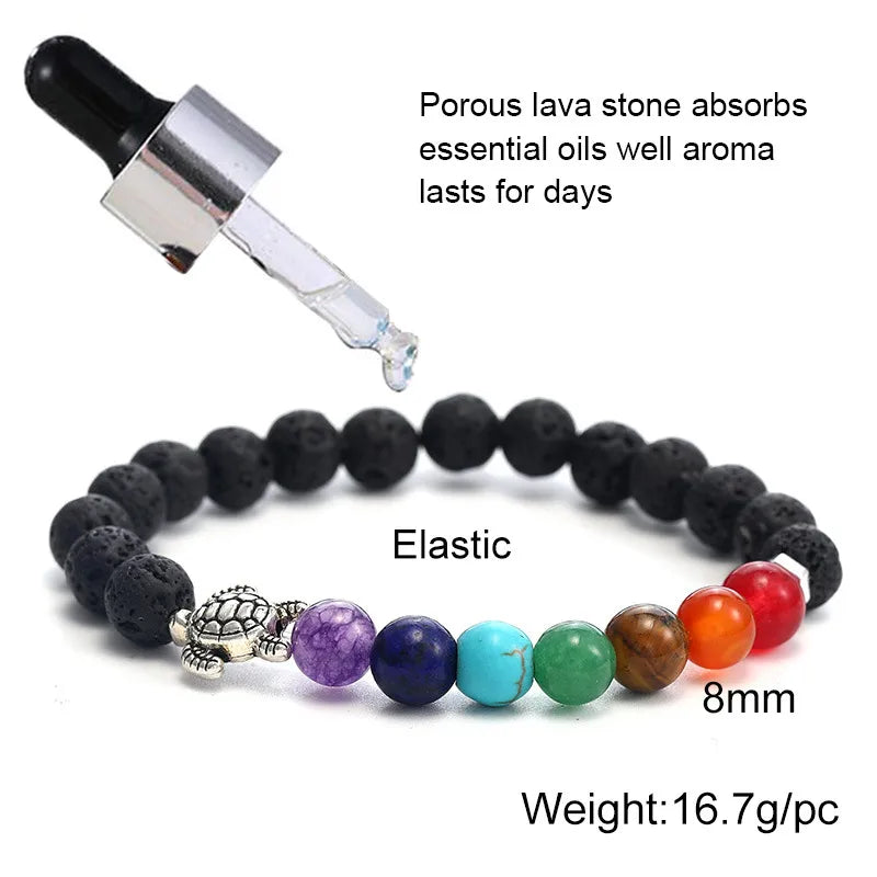 Simple Style Classic Style Round Volcanic Rock Wholesale Bracelets