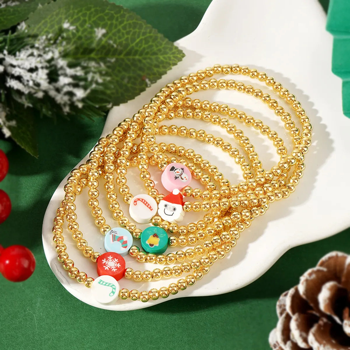 Simple Style Classic Style Santa Claus Copper Wholesale Bracelets