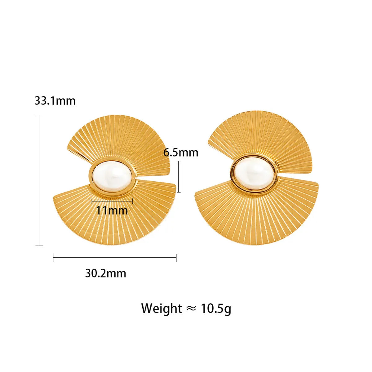 Simple Style Classic Style Sector Stainless Steel Plating Gold Plated Rings Earrings Necklace