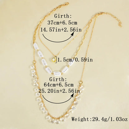 Simple Style Classic Style Shell Alloy Plating Gold Plated Women's Layered Necklaces