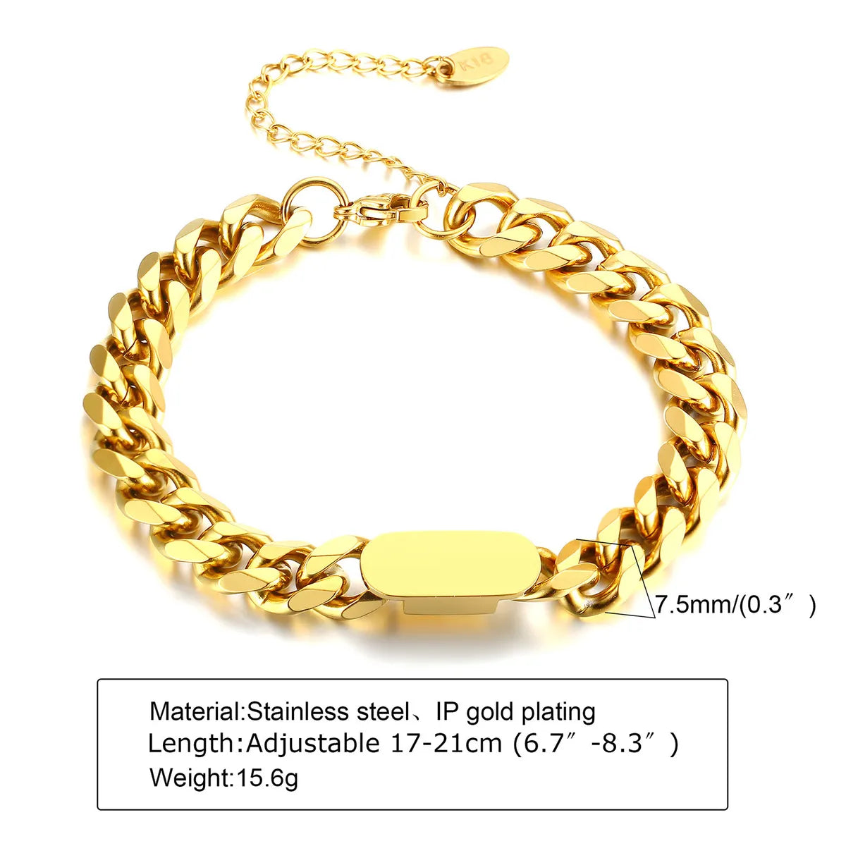 Simple Style Classic Style Solid Color 201 Stainless Steel Bracelets In Bulk