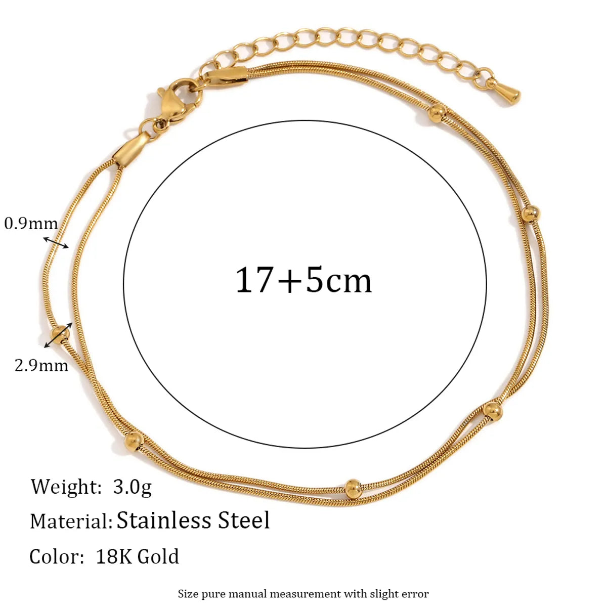 Simple Style Classic Style Solid Color 304 Stainless Steel 18K Gold Plated Bracelets In Bulk