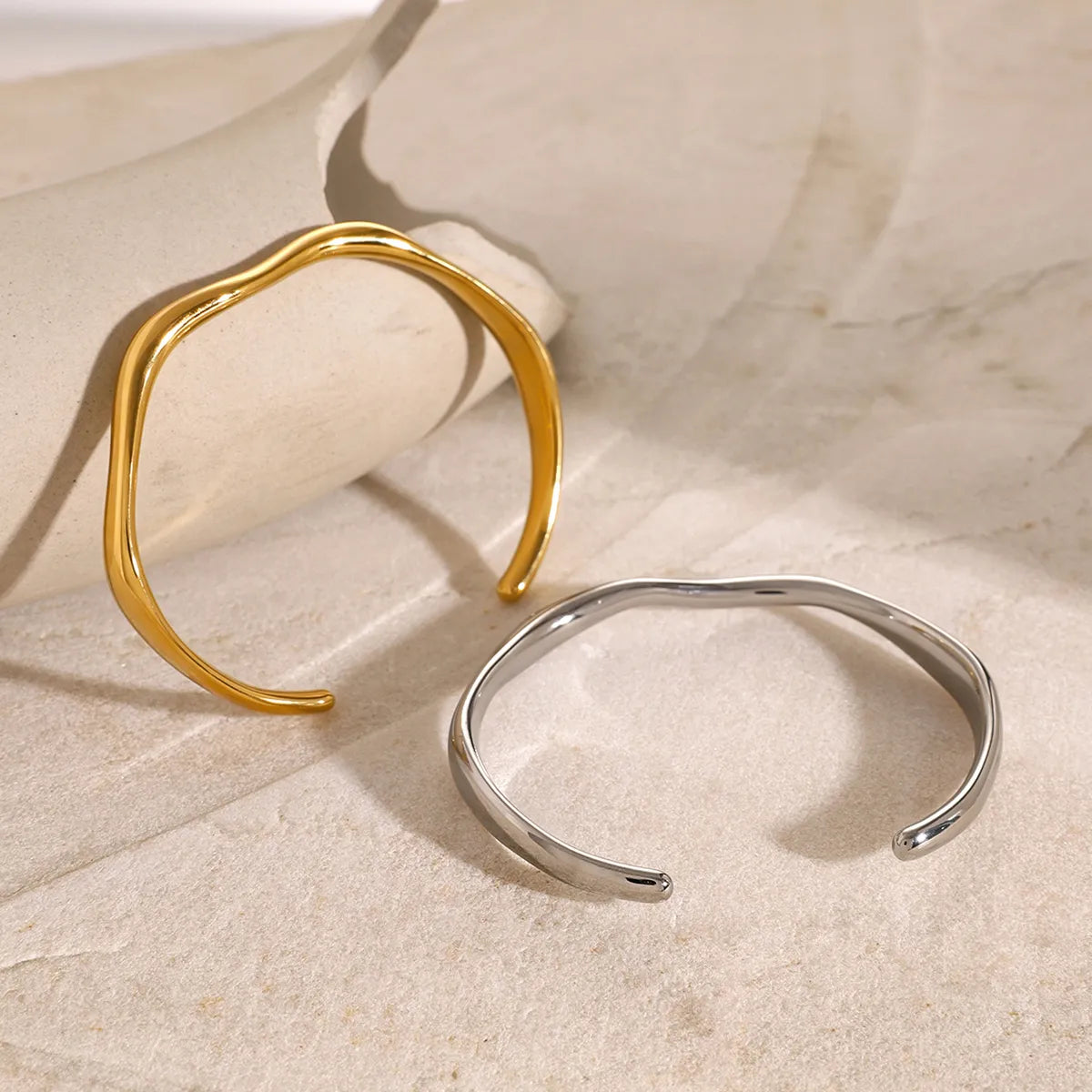 Simple Style Classic Style Solid Color 316 Stainless Steel  Bangle In Bulk