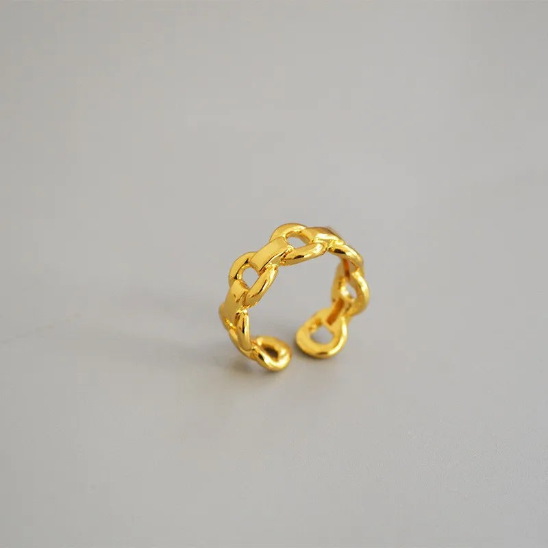 Simple Style Classic Style Solid Color Alloy Hollow Out Gold Plated Silver Plated Unisex Rings