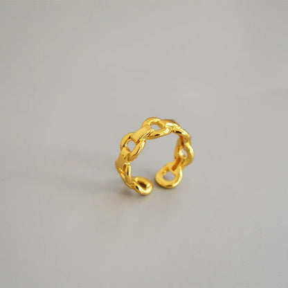 Simple Style Classic Style Solid Color Alloy Hollow Out Gold Plated Silver Plated Unisex Rings