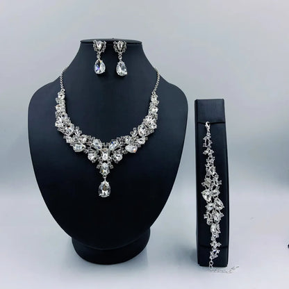 Simple Style Classic Style Solid Color Alloy Inlay Rhinestones Women'S Jewelry Set